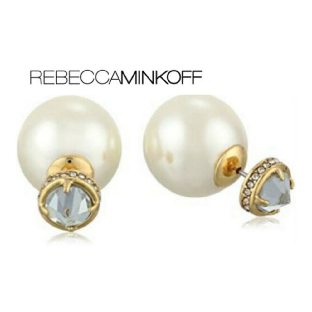 Rebecca Minkoff Pearl Back-Front Earrings